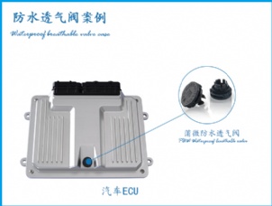 ECU电子控制单元应用卡扣式防水透气阀案例
